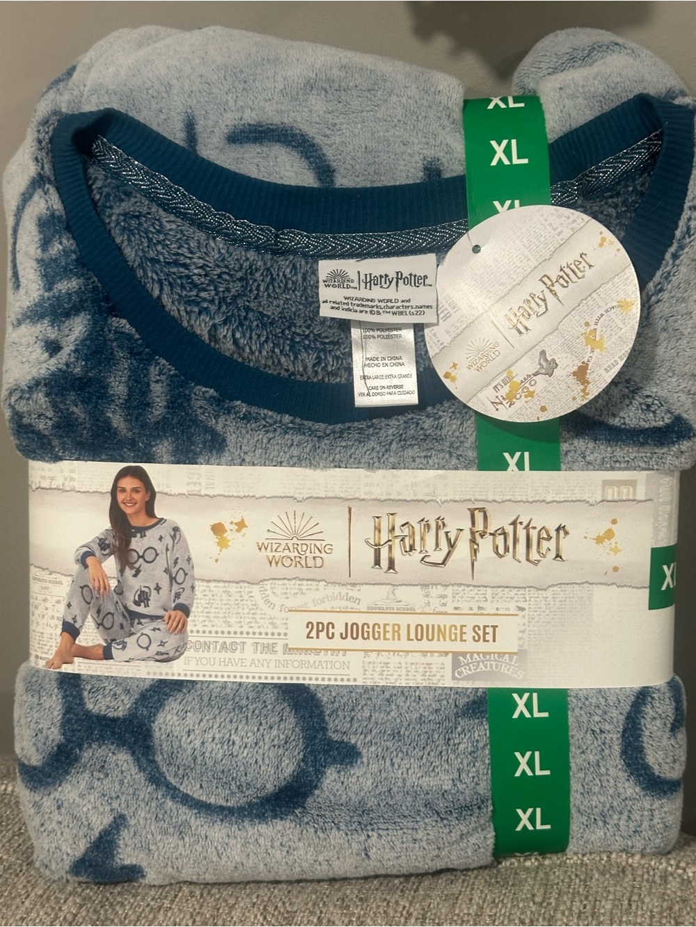 Warner Bros. Harry Potter Light Blue and Navy 2PC Jogger Lounge Set - XL